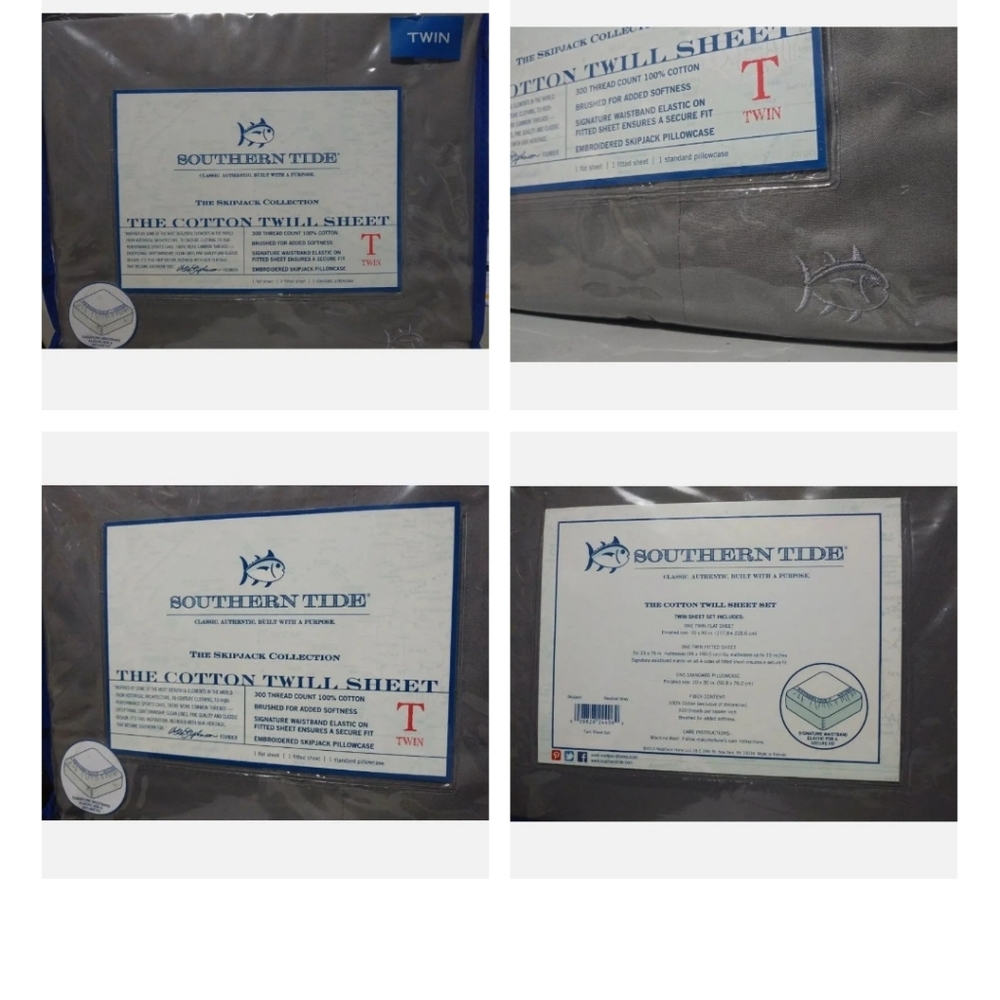 New Southern Tide 4 Twin Size Sheet Sets 300 Thread count - Picture 3 of 10